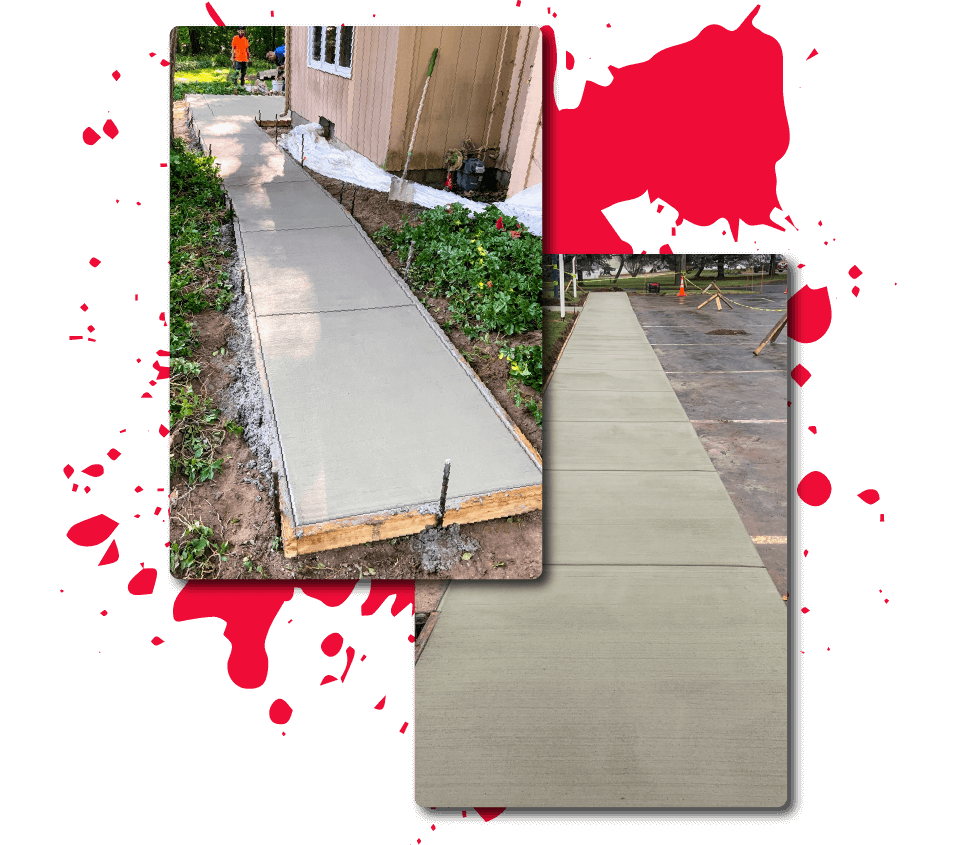 Commercial concrete sidewalks and walkways for businesses in Michigan.