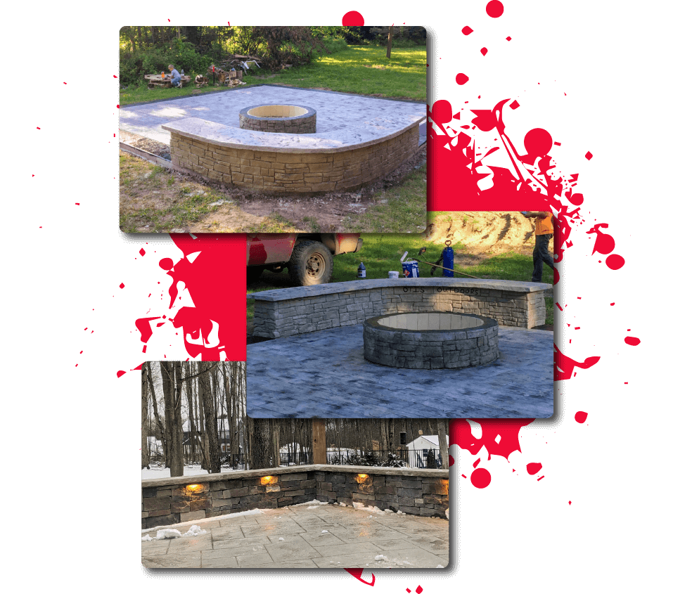 Beautify your Michigan patio with durable and functional concrete seat walls.